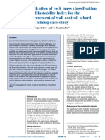 Application of Rock Mass Classification and Blastability