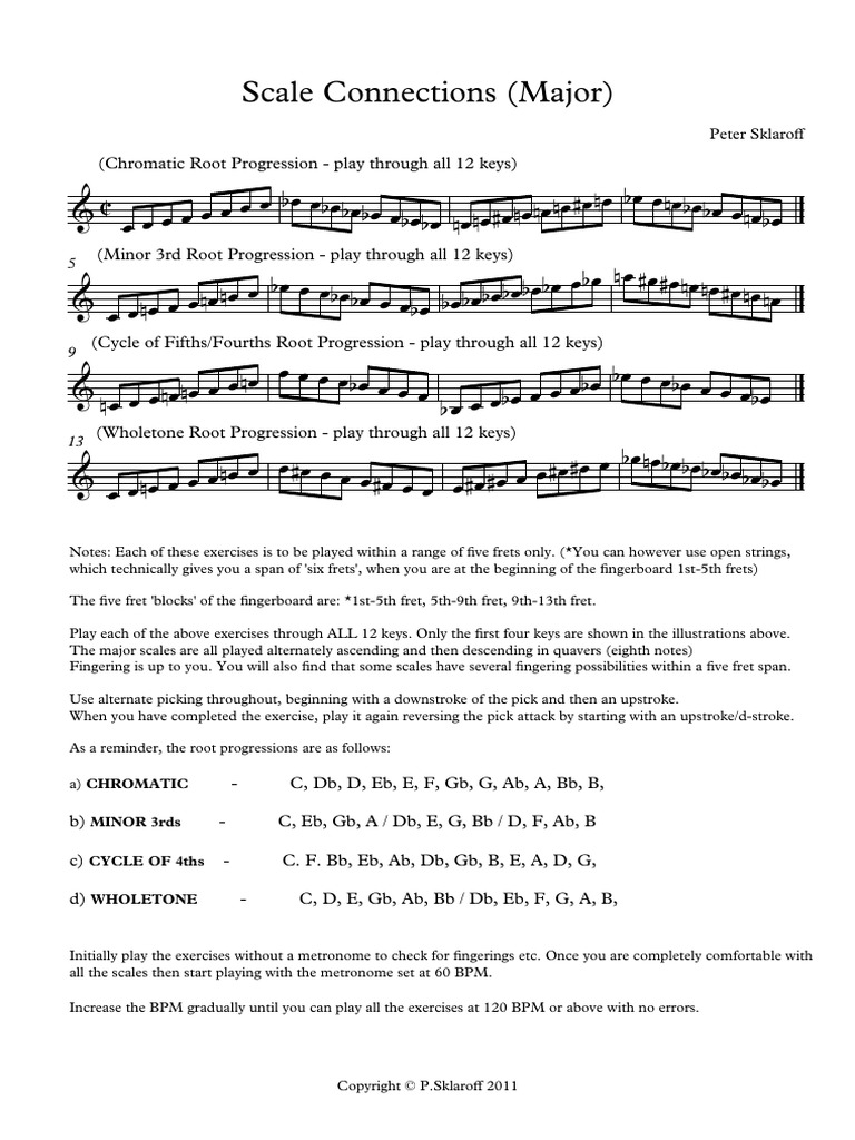 Scale Connection (Major Scales) PDF PDF Musical Instruments
