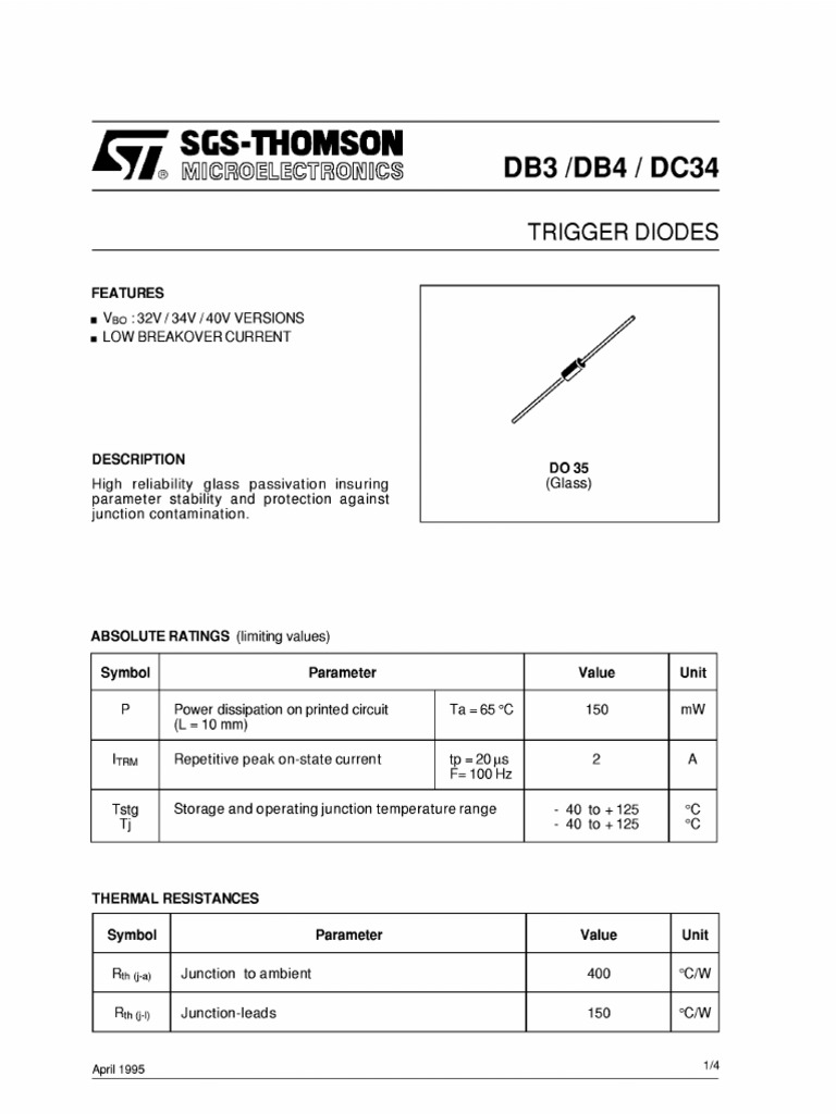 Datasheet Diodo DB3 36V PDF PDF