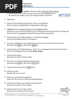 Word 2010 Practice Exercise Instructions