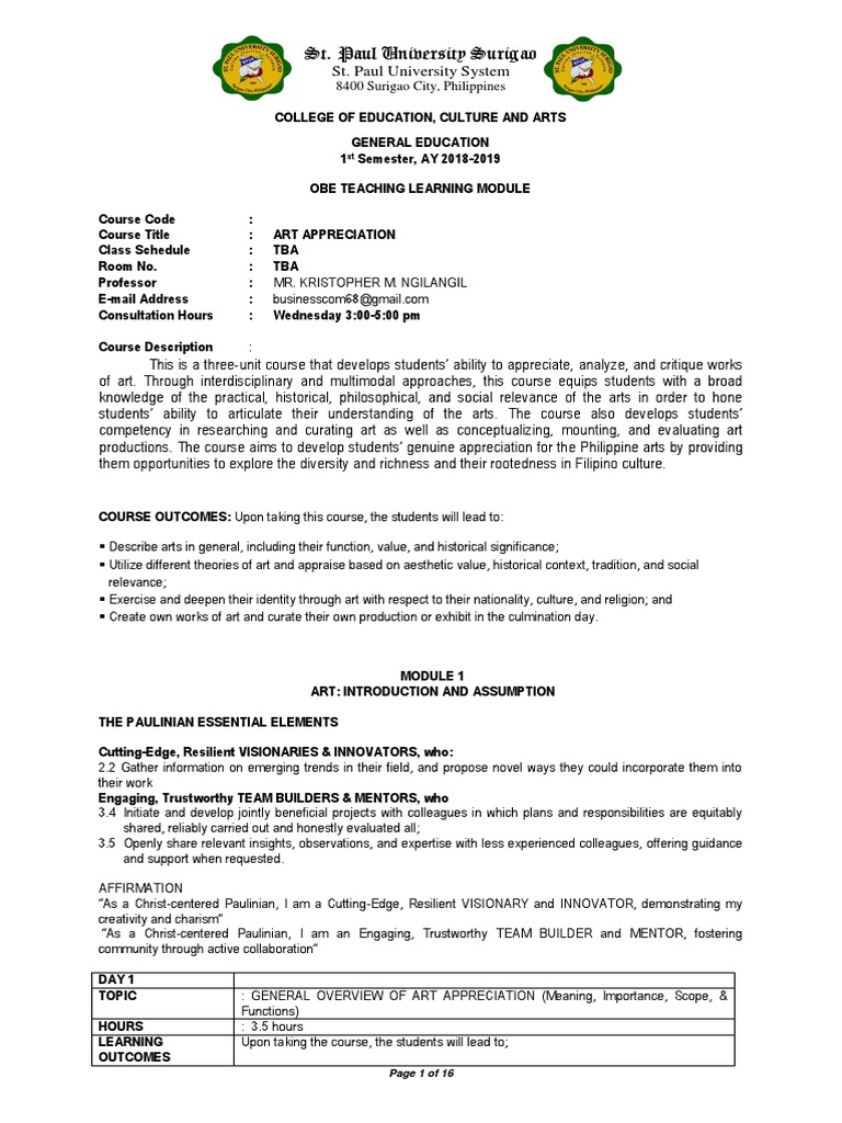 Mr. Ngilangil New Module Template Arts | PDF | Creativity | Mentorship