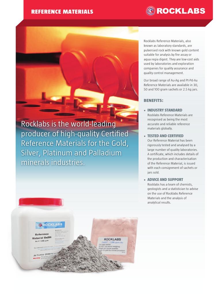 Rocklabs Certified Reference Materials | PDF | Analysis | Scientific Method