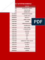 Daily Activities Schedule