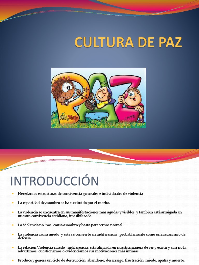 Cultura de Paz | PDF | Violencia | Conflicto (proceso)