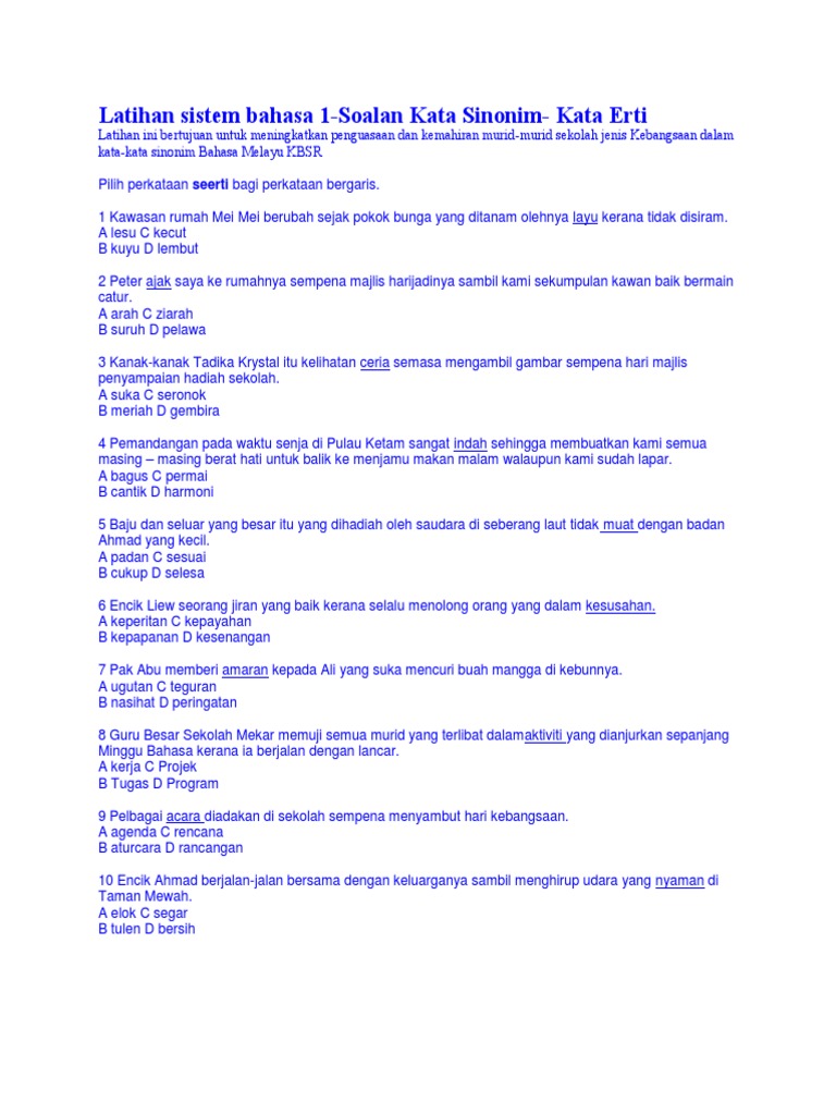 Perkataan Sinonim Bagi Hadiah