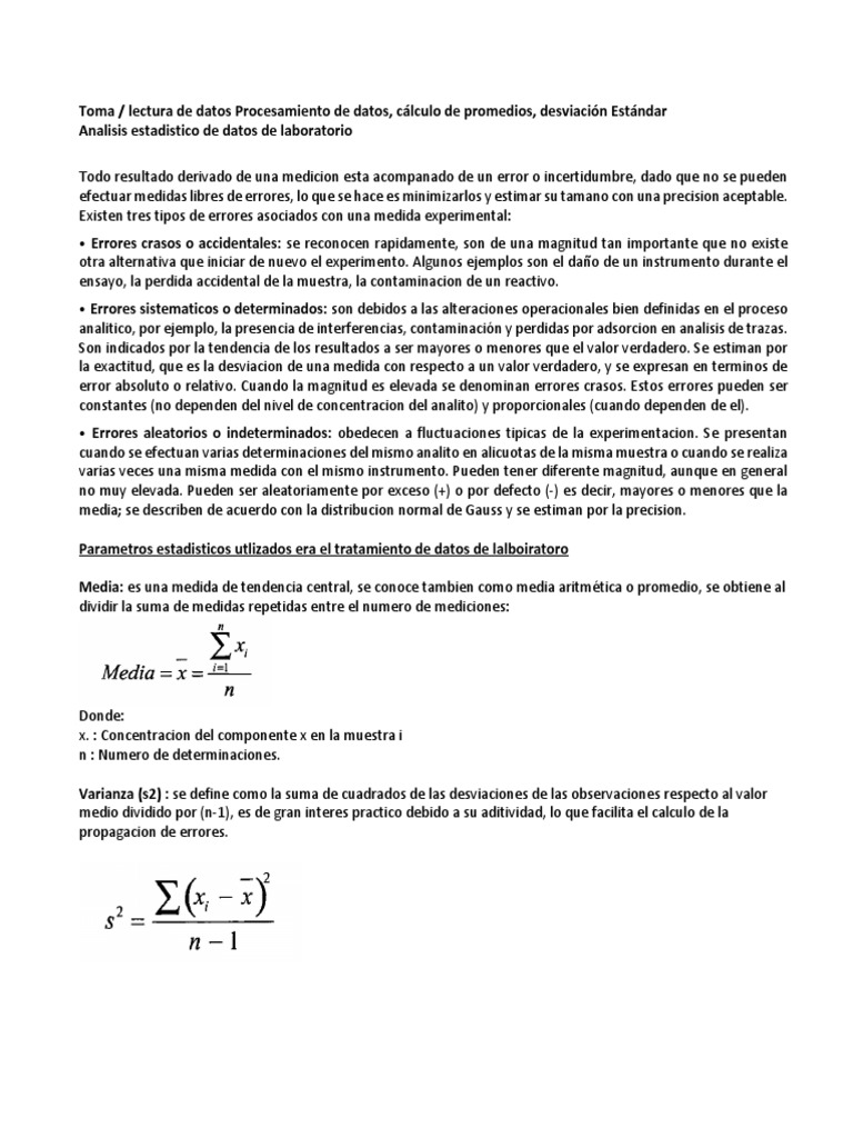 Incertidumbre en Las Mediciones | PDF | Medición | Desviación Estándar