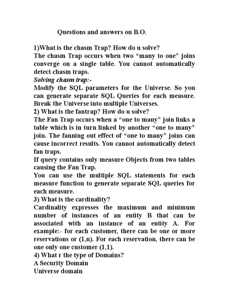 Solving Chasm Trap PDF Sql Databases