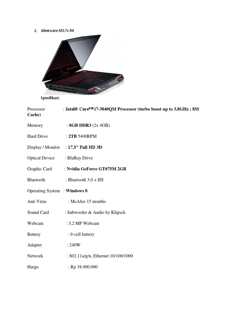 Alienware M17x R4: Cache) | PDF | Hdmi | Laptop
