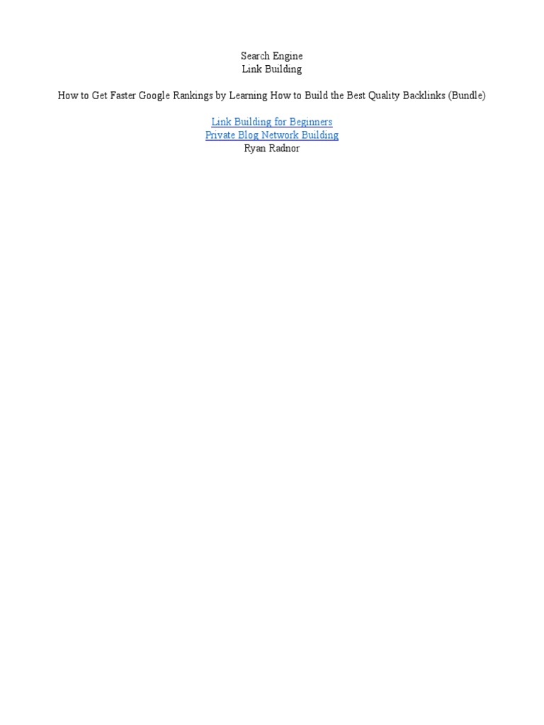 Link Build Guide | PDF | Search Engine Optimization | Digital Marketing