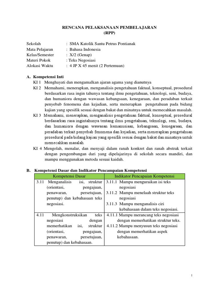Rpp Bahasa Indonesia Kelas 11 Teks Proposal Kanal Jabar