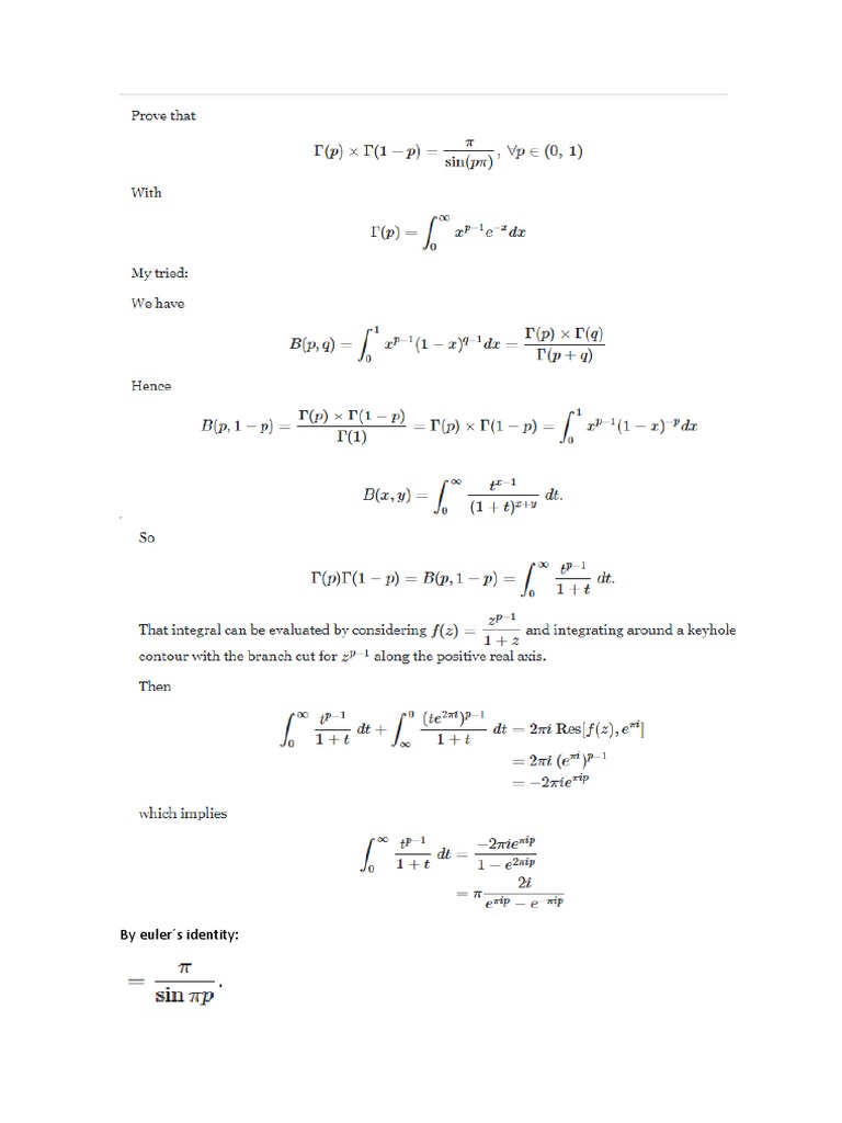 By Euler S Identity | PDF