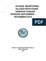 Laporan Hasil Monitoring Dan Evaluasi Kepatuhan Kebersihan Tangan Periode September