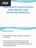 Innovative Water Filter For Arsenic and Pathogen Removal