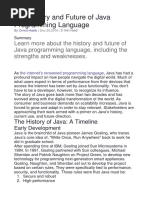 The History and Future of Java Programming Language