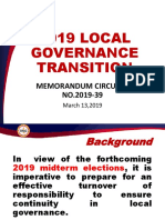 2019 Local Governance Transition Teams