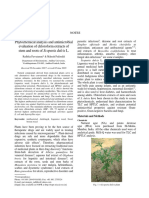 Phytochemical Analysis and Antimicrobial Evaluation of Chloroform Extracts of Stem and Roots of Scoparia Dulcis L