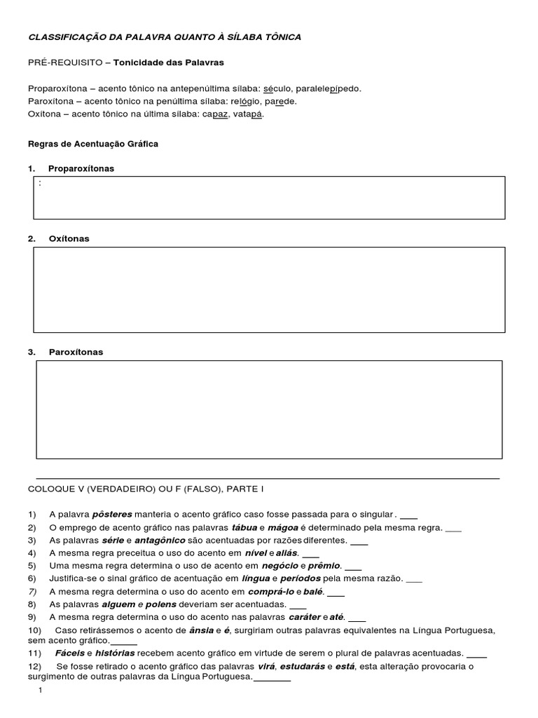 O Uso de Acentos Gráficos Na Escrita, PDF, Estresse (Linguística)