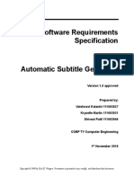 Software Requirements Specification: Version 1.0 Approved