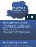 Developing A Business Plan: Sergio Rafael R. David
