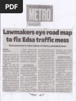 Philippine Daily Inquirer, Lawmakers eye road map to fix Edsa traffic mess.pdf