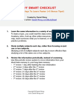 Study Smart Checklist With 3 Bonus Tips PDF