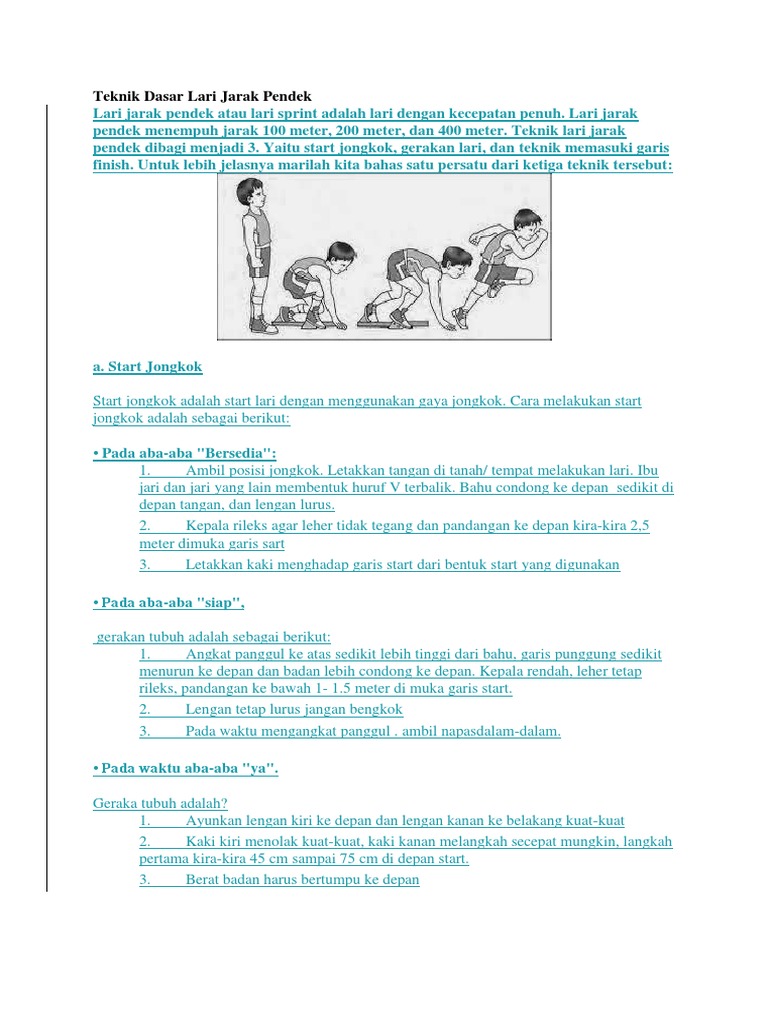 Teknik Dasar Lari Jarak Pendek Docx