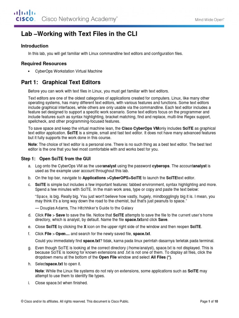Text File Editing in Linux CLI Lab | PDF | Graphical User Interfaces ...