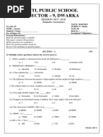 CBSE KV Class IV SA I Maths Sample Question Paper 2015