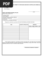 PNP Form 6-B4 - Special Permit To Purchase and Move Controlled Chemicals