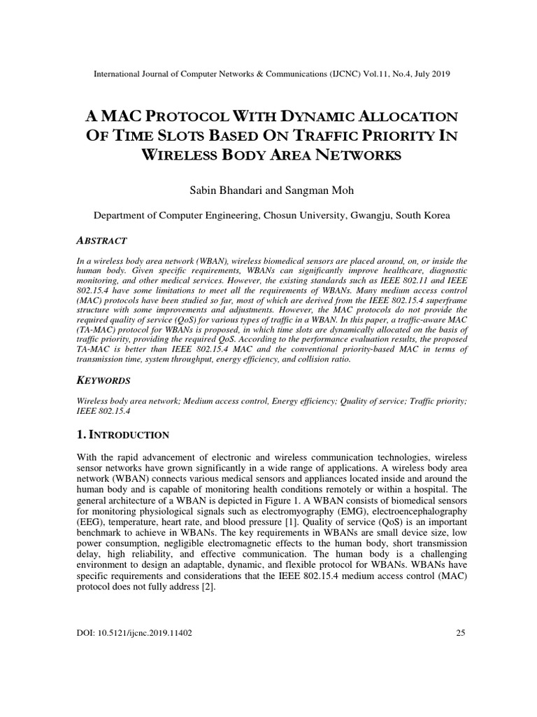 A Mac Protocol With Dynamic Allocation of Time Slots Based On Traffic ...
