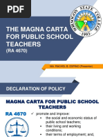 The Magna Carta For Public School Teachers: MA. RACHEL B. ESPINO (Presenter)