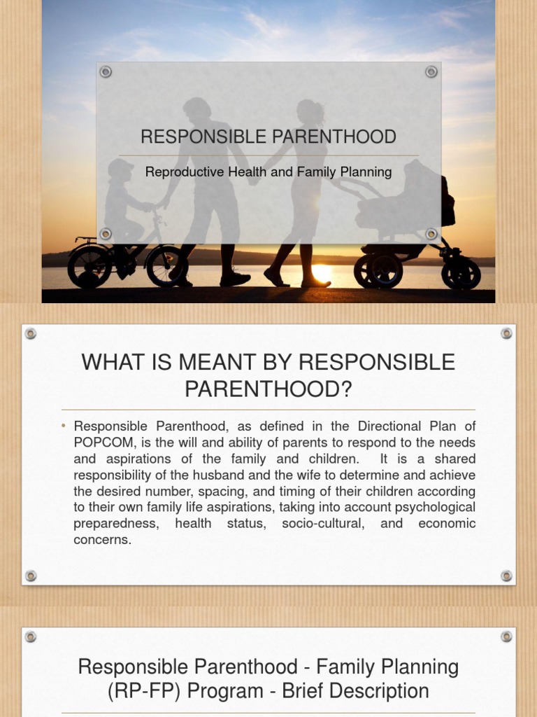 3 paragraph essay about responsible parenthood