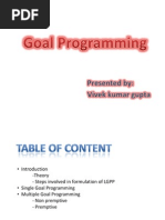 Goal Progrmming 