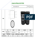 Data Sheet For Oil Filter, Ref. 256-7373020