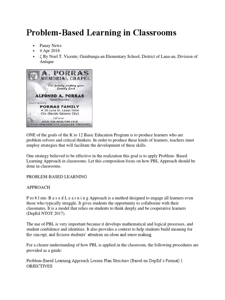 Project Based Learning | PDF | Project Based Learning | Inquiry Based ...