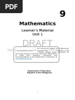 Grade 9 LM Mod 1 Quadratic Equations and Inequalities