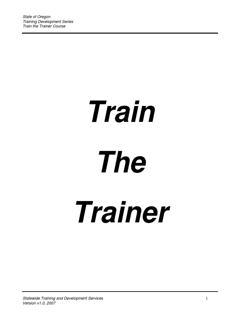 Train The Trainer | PDF | Learning | Applied Psychology