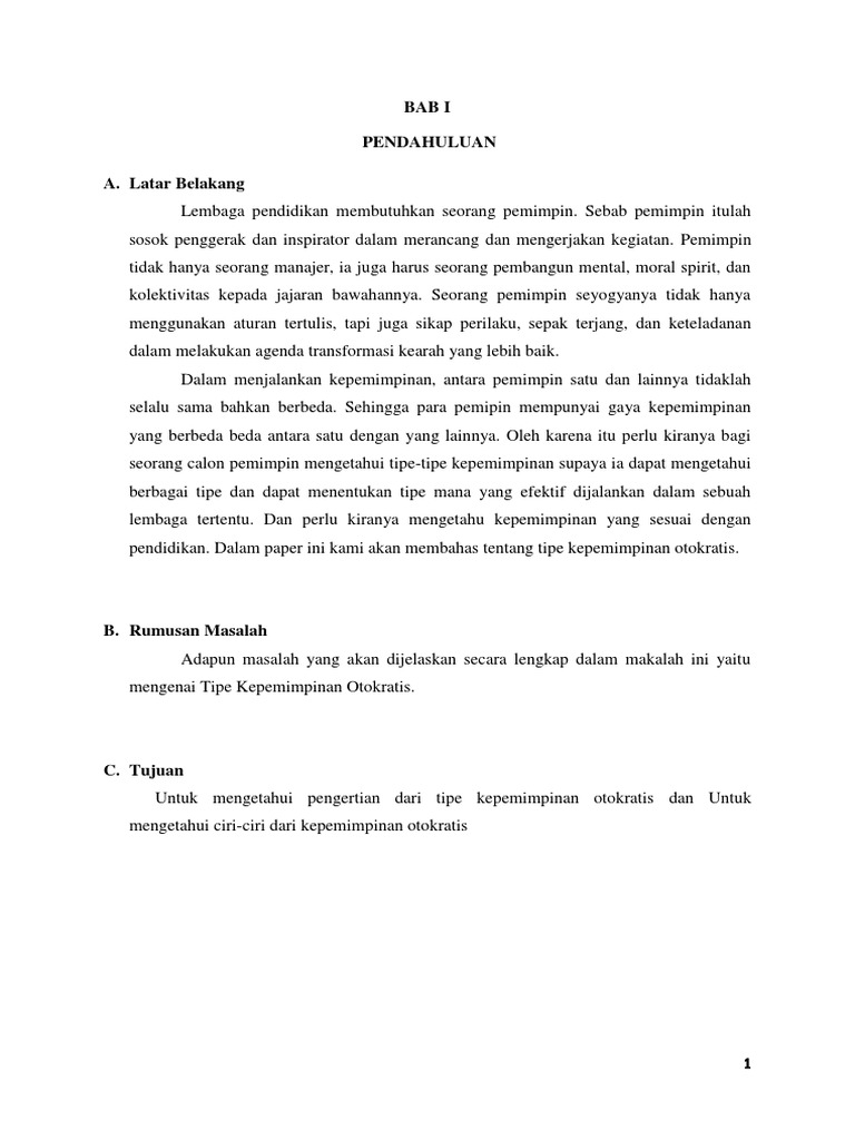 10++ Makalah Tipe Kepemimpinan Pdf