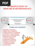 Introduction To Research Methodology: Mr. Rajasekar Ramalingam