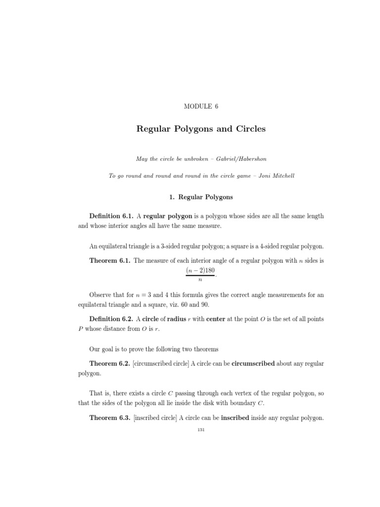 Polygons & Circles PDF | PDF | Circle | Area