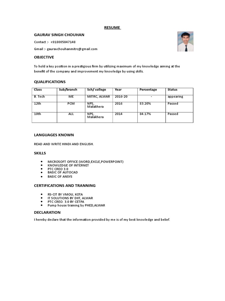 Gaurav Singh Chouhan's Resume | PDF | Career & Growth | Business