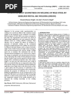 Effects of Joint Geometries On Welding of Mild Steel by Shielded Metal Arc Welding (Smaw)