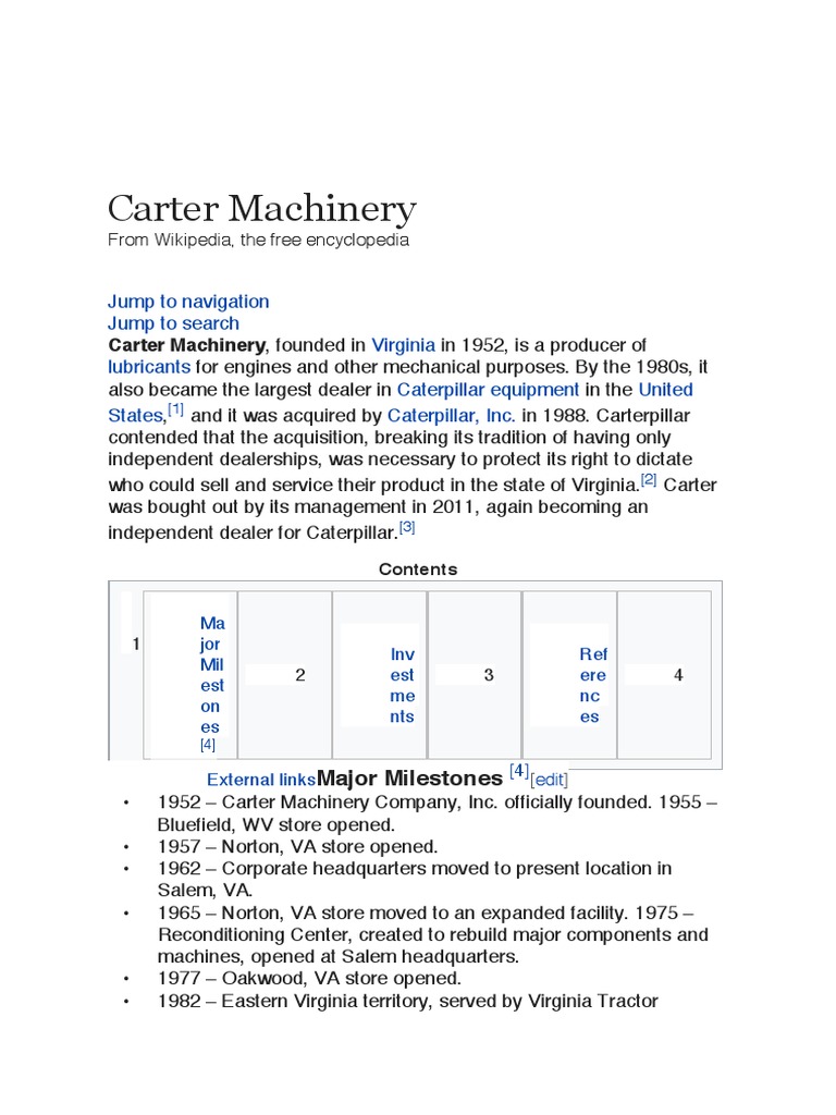 Carter Machinery | PDF | Wikipedia | Websites
