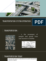 Transportation System Operation: By: Engr. Kristelle Ann V. Ginez, MECE