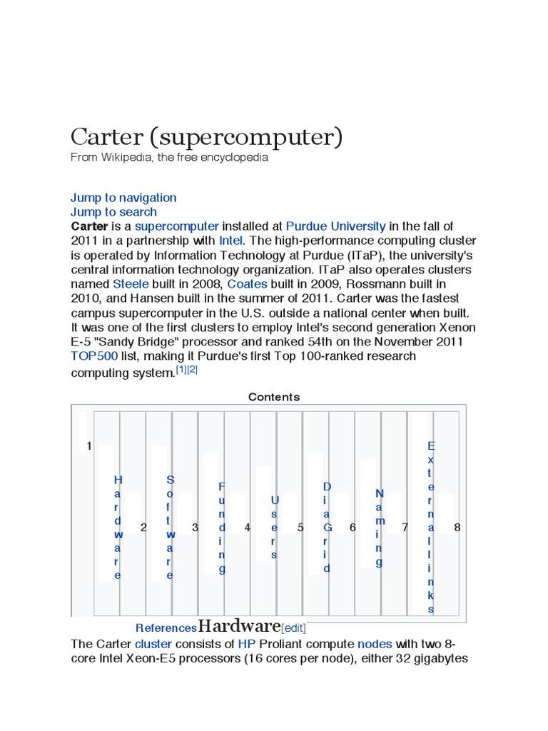 Carter (Supercomputer) : Hardware | PDF | Computing | Computer Hardware