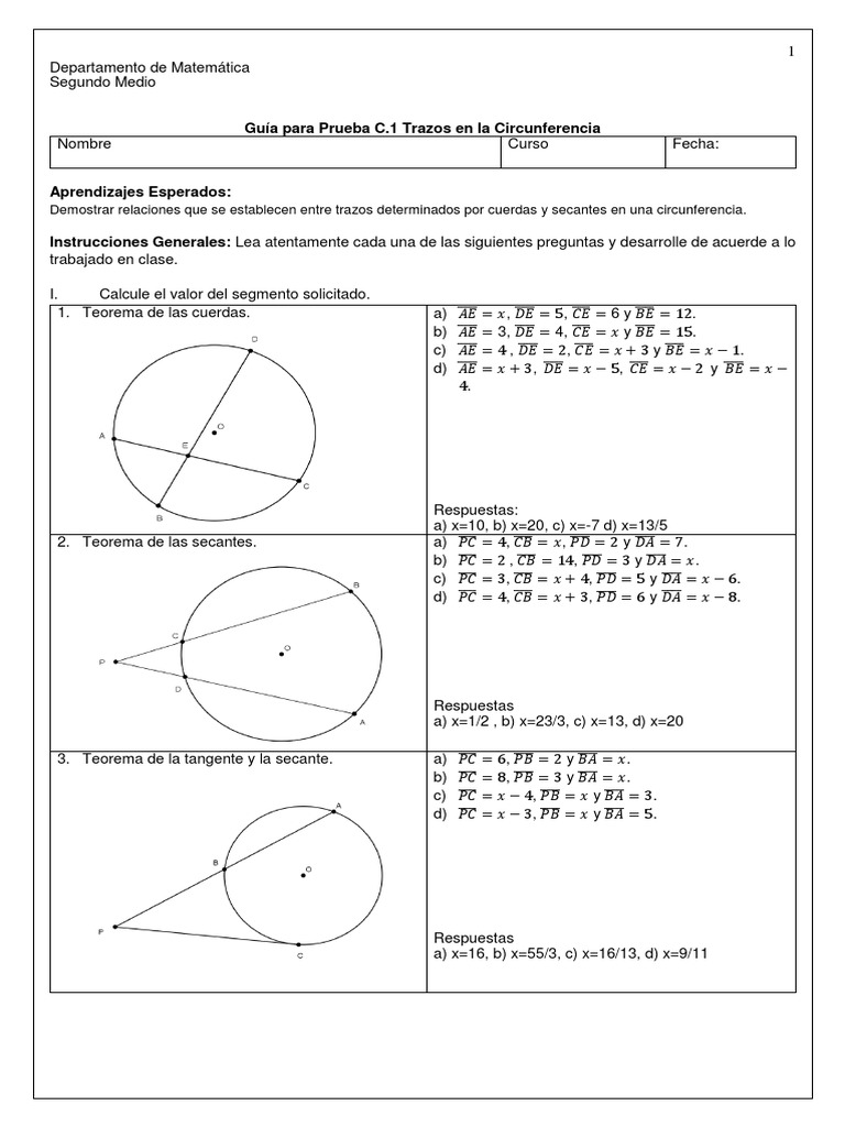 Circunferencia Geometria Ensenanza De Matematica