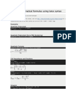 Writing Mathematical Formulas Using Latex Syntax