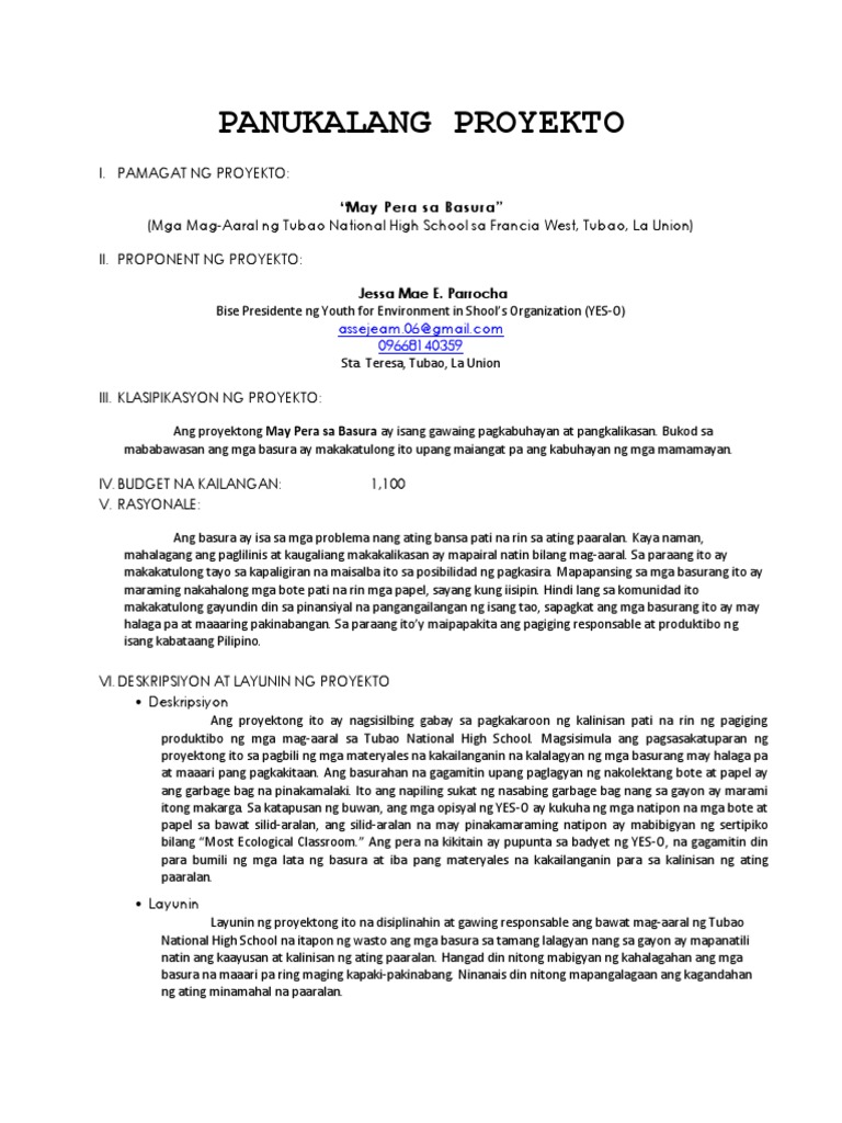 PANUKALANG PROYEKTooooo | PDF