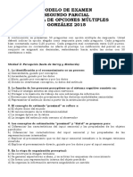 Modelo de Segundo Parcial Multiple Choice Nro 2 Psicologia General Catedra Gonzalez