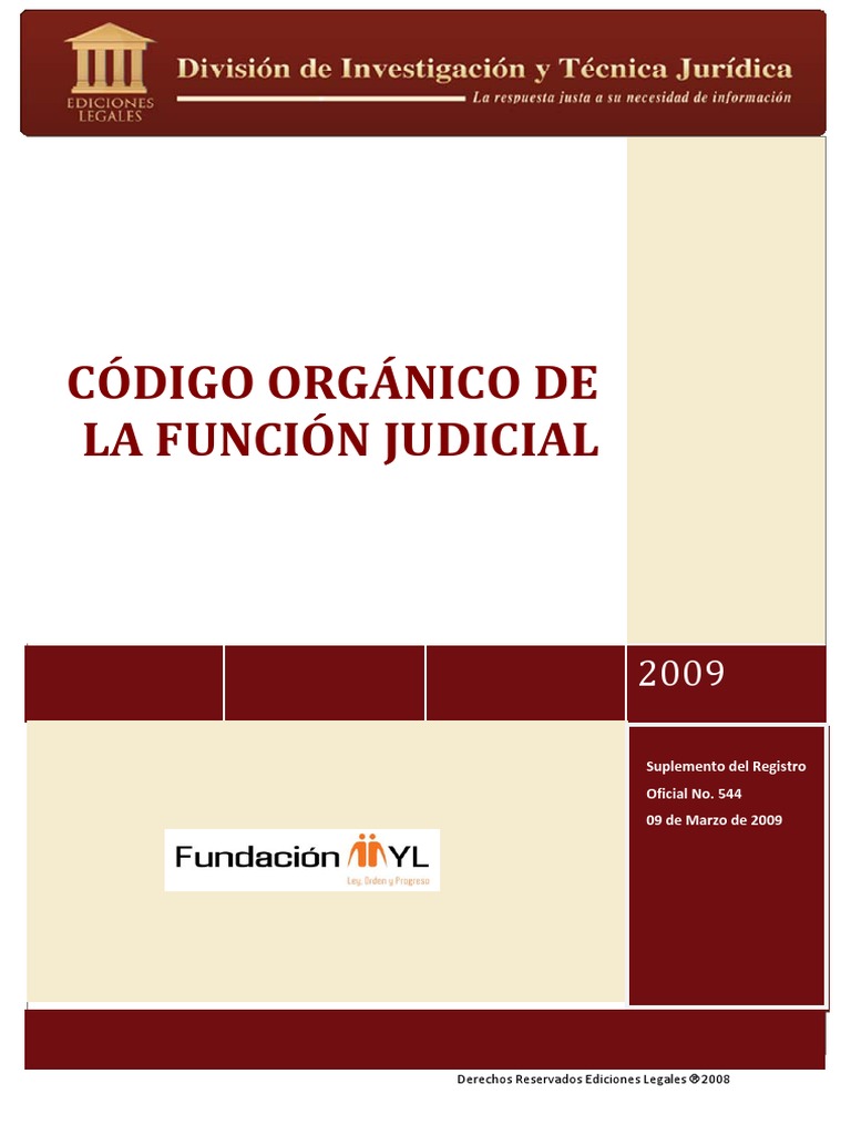 Codigo organico de la funcion judicial pdf ley procesal juez